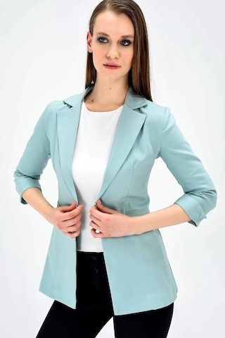 Kapri Truvakar Kol Süs Cepli Kopçalı Ofis Blazer Kumaş Ceket-mint Mint