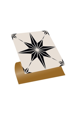 Tink KENDİNDEN YAPIŞKANLI SİYAH YILDIZ DESENLİ PVC KARO 30X30 CM