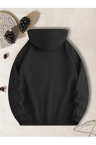 Nevermind Sevgili Kombini Hoodie Merry Christmas Baskılı Çift Kapüşonlu S Siyah