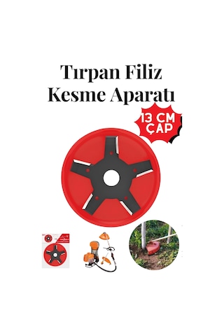 Benzinli Tırpan Fidan Ve Filiz Dal Kesme Aparatı - 13 Cm Keskin Metal Bıçak Benzinli Tırpan Uyumlu Metal Filiz Fidan Dal Biçme Kesme Aparatı 5 Kollu Bıçkı Yedek Bıçak