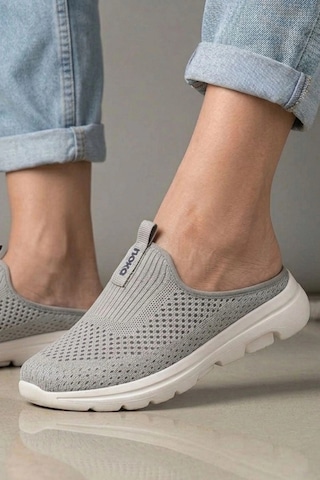 In Step Urban-flex Esnek Tabanlı Ultra Hafif Ortopedik Medikal Hulluks Topukdikeni Kadın Gri Yürüyüş Terliği