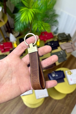 Taba Hakiki Deri Premium Anahtarlık Kişiye Özel İsim Baskılı
