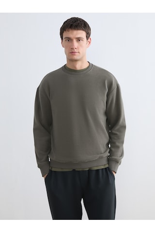 Lcw Vision Haki Bisiklet Yaka Erkek Sweatshirt