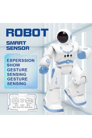 Uzaktan Kumandalı Şarjlı Sesli Işıklı Sensörlü Full Fonksiyon Robot Smart