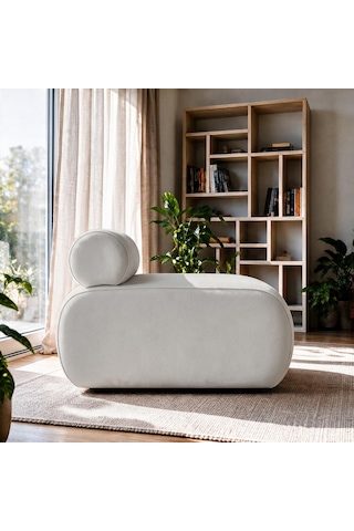 İnarch Dizayn Cosmo Berjer Modern Minimalist Konforlu Tekli Koltuk Açık Gri