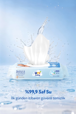 Uni Baby Newborn & Premature Yenidoğan Şampuanı 500 Ml + Yenidoğan Islak Mendili 24x40 960 Yaprak 2'li Set