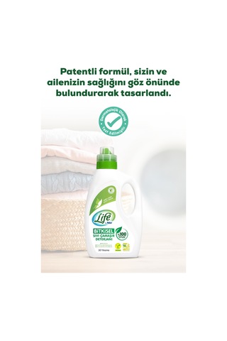 Life By Fakir %100 Bitkisel Vegan Sıvı Çamaşır Deterjanı Renkliler ve Beyazlar için 30 Yıkama 1500 ML