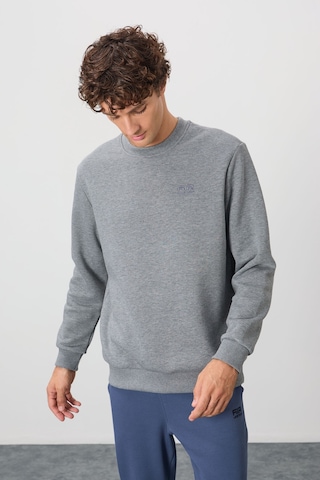 Air Jones Tommy Life Omar Gri Melanj Şardonlu Erkek Sweatshirt - 88137 GRİ MELANJ