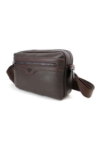 Erkek Kahverengi Ayarlanabilir Omuz Askılı Çapraz Omuz Çantası Kahverengi