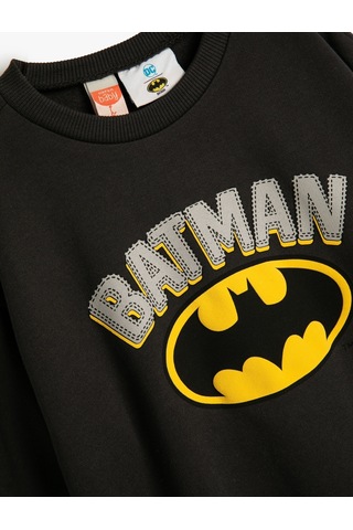 Koton Batman Sweatshirt Lisanslı Uzun Kollu Bisiklet Yaka Pamuklu Şardonlu Antrasit 4wmb10353tk 4WMB10353TK931 Antrasit