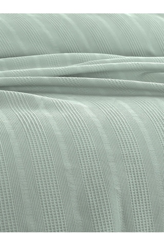 Çift Kişilik Waffle Pike 210x230cm, %100 Pamuk, Petekli Pike Yeşil