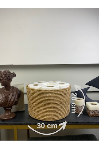 Jüt Tuvalet Kağıdı Düzenleyici, 30 X 20 Jüt Sepet, Çok Amaçlı Organizer Hasır