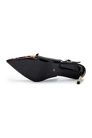 Tamer Tanca Kadın Vegan Siyah/leopar Stiletto 1007 9028 Bn Sndlt Y24 Leopar - Siyah