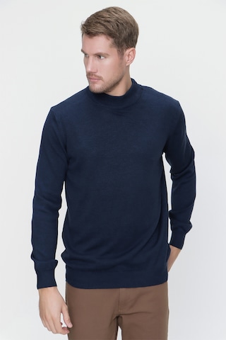 Morven Basic Dinamik Fit Rahat Kesim Yarım Balıkçı Yaka Triko Kazak 99kc017002308 İndigo