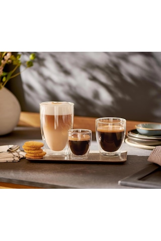 Tchibo Çift Cidarlı Cafe Crema Bardağı, 2'li Saydam