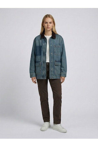 LTB Elıa Gömlek Yaka Önü Cepli Mid Indigo Denim Ceket Mavi