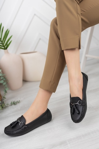 Khayt Tassel Casual Günlük Kadın Babet Ayakkabı Siyah