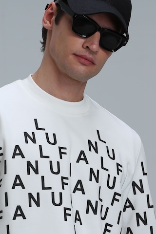 Lufian 112030108100510 Rose Erkek Sweatshirt - Kırık Beyaz