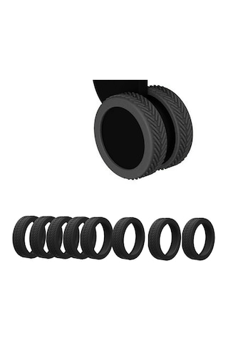 Homyl 8 Adet Bagaj Bavul Tekerlekleri Yumuşak Açık Siyah Siyah