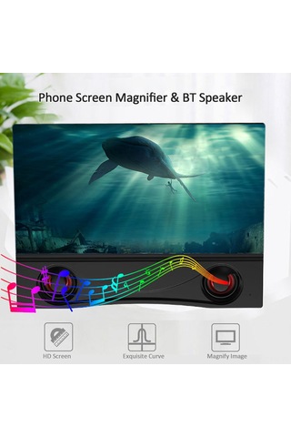 Tenfowee F12 Bluetooth Hoparlörlü 12 İnç Hd Ekran Büyütücü - Usb/18650 Pil İle Çalışır Pil Dahil Değil