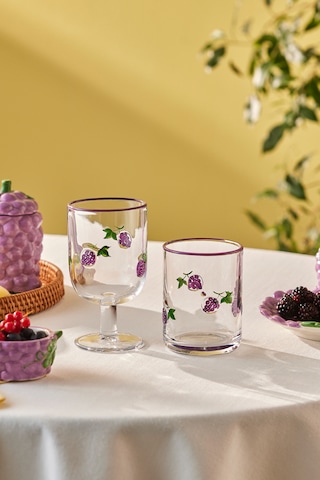 Karaca Desenli Kadeh 390 Ml Mor