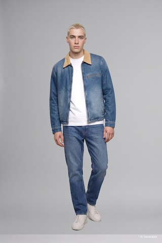 Defacto Regular Fit Kontrast Yakalı Fermuarlı Pamuklu Jean Ceket I6030ax26aunm28 Mavi-nm28