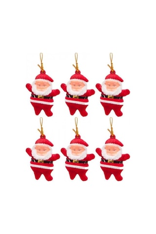 Yılbaşı Ağaç Süsleme Seti 4.5 Cm Noel Baba 6 Lı