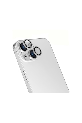 Apple Uyumlu iPhone 14 Zore Mikro Kamera Lens Koruyucu Gümüş