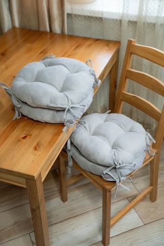 Slavıca Sandalyeler Ve Tabureler İçin Yuvarlak 35x35 Cm Yastık Seti 2 Adet 244810257 Gri