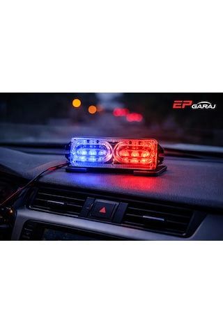 Mavi Kırmızı Çakar Üniversal Strobe Çakar Lamba Kırmızı / Mavi Led 0