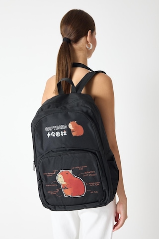 Sincap Baskılı Çocuk Unisex Siyah Sırt Çantası Pwcnt015 Siyah