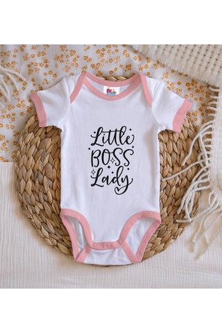 Bk Gift Bk Kids Little Boss Lady Tasarımlı Pembe Bebek Body Zıbın-1 3-6 Ay Sarı