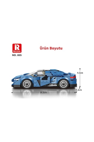 Reobrix Creator 805 Koenigsegg Agera Mavi Spor Araba Yaratıcı Yapı Blok Seti Building Blocks - 298 Parça