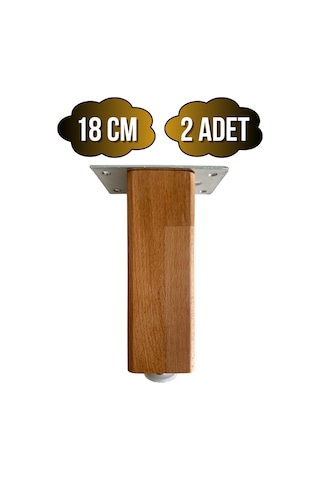 Kale Ayarlı Ahşap Ayak Mobilya Masa Ve Dolap Ayağı Kayın Kayın/gürgen Ağacı 18cm 2 Adet Ahşap Rengi