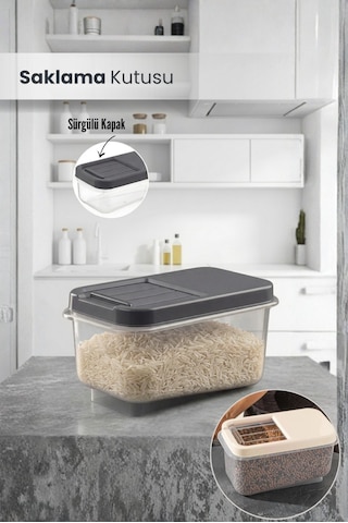 Çok Amaçlı Saklama Kabı 7.5lt Multibox- Erzak Bakliyat Deterjanlık Saklama Kutusu Çok Renkli