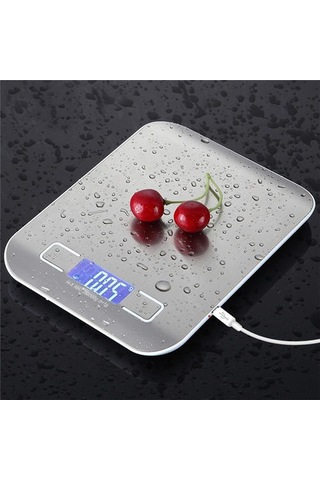 Paslanmaz Çelik Pişirme Tartı Mutfak Ölçeği 5 Kg Oz / Ml / Lb / G Dijital Ölçekli Gıda Diyet Dengesi Ölçüm Lcd Elektronik Ölçek Ahşap