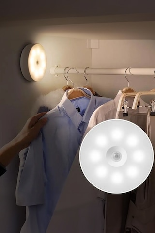 Thentech Merdiven Yanı Hareket Sensörlü Lamba Led Oda Masa Altı Dolap İçi Beyaz