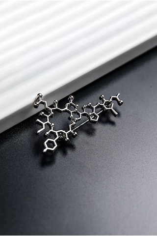 Fashion Jewelry Molekül Broş/kimyager/biyolog/laborant İçin Hediye 170090035 Gri