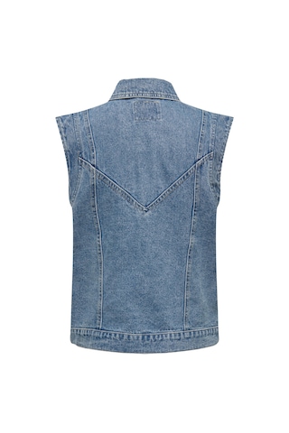 Only Onlkennedy Sl Waistcoat Kadın Denim Yelek Acı Kahverengi