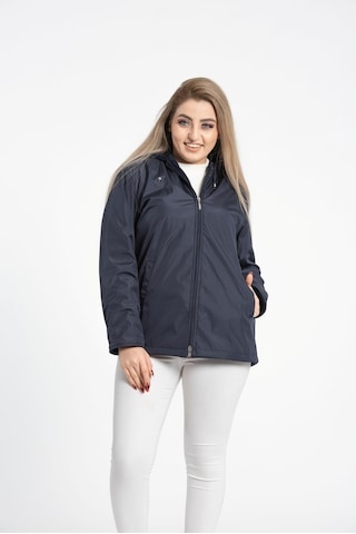 Vetre Kadın Polarlı Yağmurluk Mont Lacivert Büyük Beden 1005 Çok Renkli