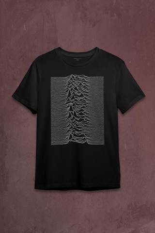 Ses Dalgası Müzik Joy Division Albüm Kapağı Çizgiler Baskılı Tişört Unisex T-shirt 001