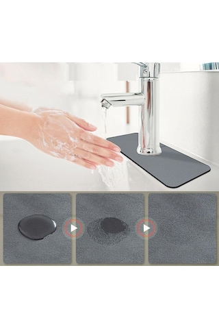 Su Emici Sihirli Mutfak Banyo Musluk Matı Labo Kenar Matı Çok Renkli