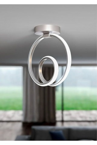 Elegant Model Plafonyer Krom Kaplama Led Avize Oturma Odası Çocuk Odası Koridor Beyaz Işık Krom