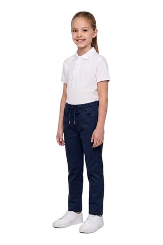 Erdem Kıds Unisex Erkek Kız Çocuk Beli Lastikli Boru Paça Kanvas Keten Lacivert Okul Pantolonu Lacivert Lacivert
