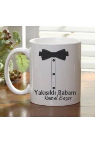 Babaya Özel Smokin Beyaz Kupa - Kişiye Özel Babaya Özel Smokin Beyaz Kupa - Kişiye Özel