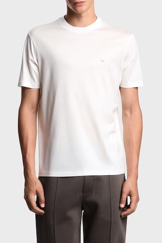 Emporio Armani Pamuk Karışımlı Regular Fit Bisiklet Yaka Logolu T Shirt Erkek T Shirt Em003137 Af10761 U0003 Beyaz