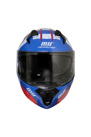Mts M-966 Çene Açılır Motosiklet Kaskı Beyaz - Kırmızı - Mavi