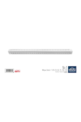 Hatas 0270 Mikyas Cetveli No:1 1/20.25.50.75.100.125 Şeffaf