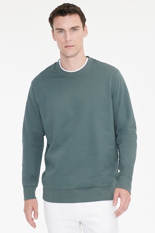 Ac&Co / Altınyıldız Classics Erkek Yesıl Pamuklu Standart Fit Normal Kesim 2 İplik Bisiklet Yaka Sweatshirt Yeşil