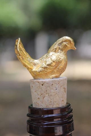 2 Adet Dekoratif Gold Güvercin Mantar Tıpa Altın